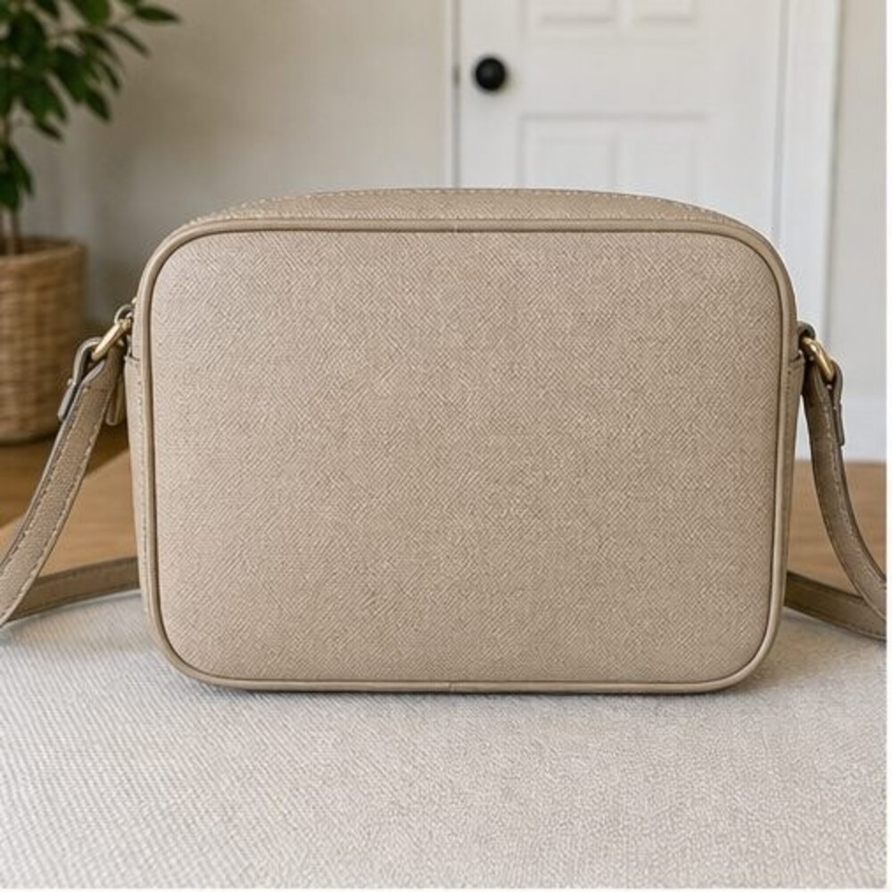 Tan Saffiano Crossbody Bag